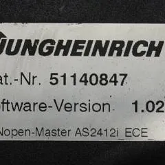 Jungheinrich 51033238 | Rij/hef/stuur regeling  drive/lift/steering controller AS2412 i S index C SW 1,02 51140847 for ECE220  year 2010 sn. S13X00008574