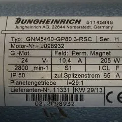 Jungheinrich 51145846 | Steeringmotor 24V type GNM5460 GP80,3 RSC Steering sensor  52037950 year 2013 motor nr. 2098932