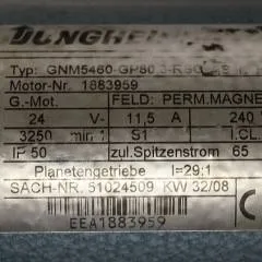 Jungheinrich 51024509 | Steeringmotor 24V type GNM5460-GP80,3 RSC Steering sensor 52037950 year 2008 motor nr. 1883959