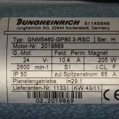 Jungheinrich 51145846 | Steeringmotor 24V type GNM5460 GP80,3 RSC Steering sensor  52037950 year 2011 motor nr. 2019869
