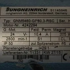 Jungheinrich 51145846 | Steeringmotor 24V type GNM5460 GP80,3 RSC Steering sensor  52037950 year 2015 motor nr. 4242294
