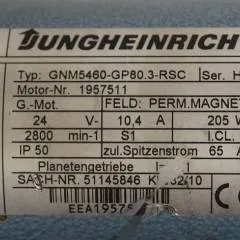 Jungheinrich 51145846 | Steeringmotor 24V type GNM5460 GP80,3 RSC Steering sensor  52037950 year 2010 motor nr. 1957511