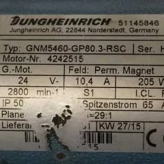 Jungheinrich 51145846 | Steeringmotor 24V type GNM5460 GP80,3 RSC Steering sensor  52037950 year 2015 motor nr. 4242515