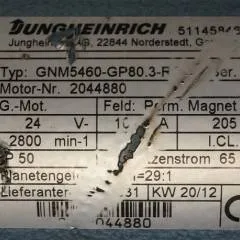 Jungheinrich 51145846 | Steeringmotor 24V type GNM5460 GP80,3 RSC Steering sensor  52037950 year 2012 motor nr. 2044880