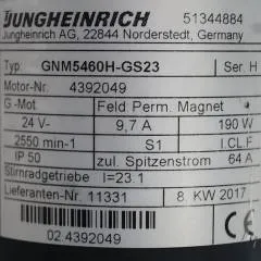 Jungheinrich 51344884 | Steering motor 24V type GNM5460H-GS23 sn 4392049