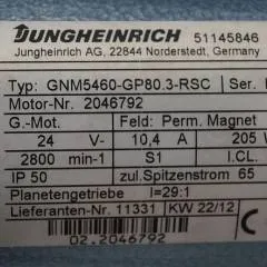 Jungheinrich 51145846 | Steering motor 24V type GNM5460-GP80.3 sn 2046792