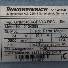 Jungheinrich 51145846 | Steering motor 24V type GNM5460-GP80.3 sn 2104389
