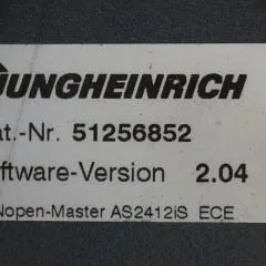 Jungheinrich 51226801 | Rij/hef/stuur regeling  drive/lift/steering controller AS2412 i S index A Sw. 2,04 51256852 sn. S1AX00038488 for ECE220 year 2014