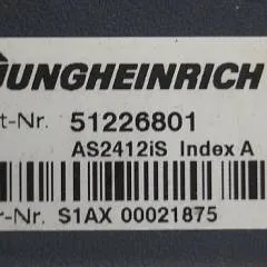 Jungheinrich 51226801 | Rij/hef/stuur regeling  drive/lift/steering controller AS2412 i S index A Sw. 2,02 51256852 sn. S1AX00021875 for ECE220 year 2013