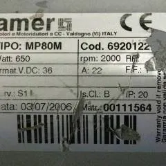 fimap 6920122 | Motor 36V MP80M 650 watyt sn. 0011564 from fimap magna 70 year 2006