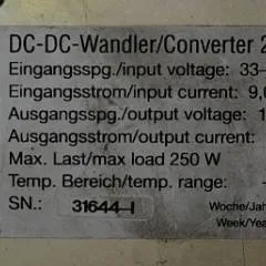 Linde 7917401215 | DC converter 250W Input 33-93V 9,0-2,9A Output 13,8V 18A sn. 31644-1 from Linde P60