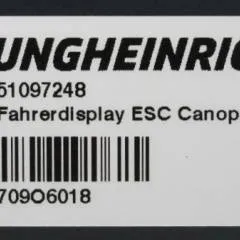 Jungheinrich 51097248 | Display ESC canopen from ESE320 year 2017 sn. 709O6018