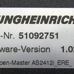 Jungheinrich 51033235 | Rij regeling Drive controller AS2412i Sw. 1,02 51092751 from ERE225 year 2008 sn. TSGA08250075