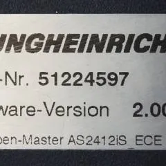 Jungheinrich 51226801 | Rij/hef/stuur regeling  drive/lift/steering controller AS2412 i S index O  Sw. 2,00 51224597 sn. S1AX00008019 from ECE225 year 2012