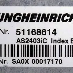Jungheinrich 51168614 | Rij regeling Drive controller complete with internal charger AS2403iC index B Sw. 2,03 51190862 sn. SAOX00017170 from EMC year 2017
