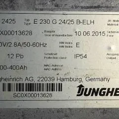Jungheinrich 51345220 | Build in charger ELH2425 24V/25A 100-400Ah year 2025 sn. SNOX00013628