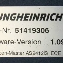 Jungheinrich 51226801 | Rij/hef/stuur regeling  drive/lift/steering controller AS2412 i S index C Sw 1,09 51419306 sn. S1AX00098014 from ECE225 year 2017