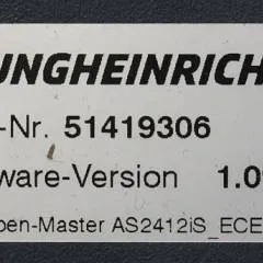 Jungheinrich 51226801 | Rij/hef/stuur regeling  drive/lift/steering controller AS2412 i S index C Sw 1,09 51419306 sn. S1AX00098067 from ECE225 year 2013