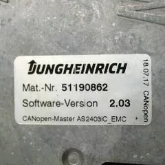 Jungheinrich 51168614 | Rij regeling Drive controller complete with internal charger AS2403iC index B Sw. 2,03 51190862 sn. SAOX00016754 from EMC year 2017