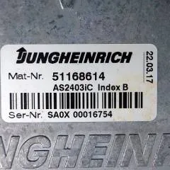 Jungheinrich 51168614 | Rij regeling Drive controller complete with internal charger AS2403iC index B Sw. 2,03 51190862 sn. SAOX00016754 from EMC year 2017