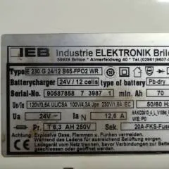 IEB 90587858 | IEB charger EFG 230 G 24/12 B65-FP02 WR 24V12,6A 220V 50/60Hz from B650/07 year 2015 sn. 90587858 7 3987 1