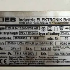 IEB 90587858 | IEB charger EFG 230 G 24/12 B65-FP02 WR 24V12,6A 220V 50/60Hz from B650/07 year 2015 sn. 90587858 7 3991 1